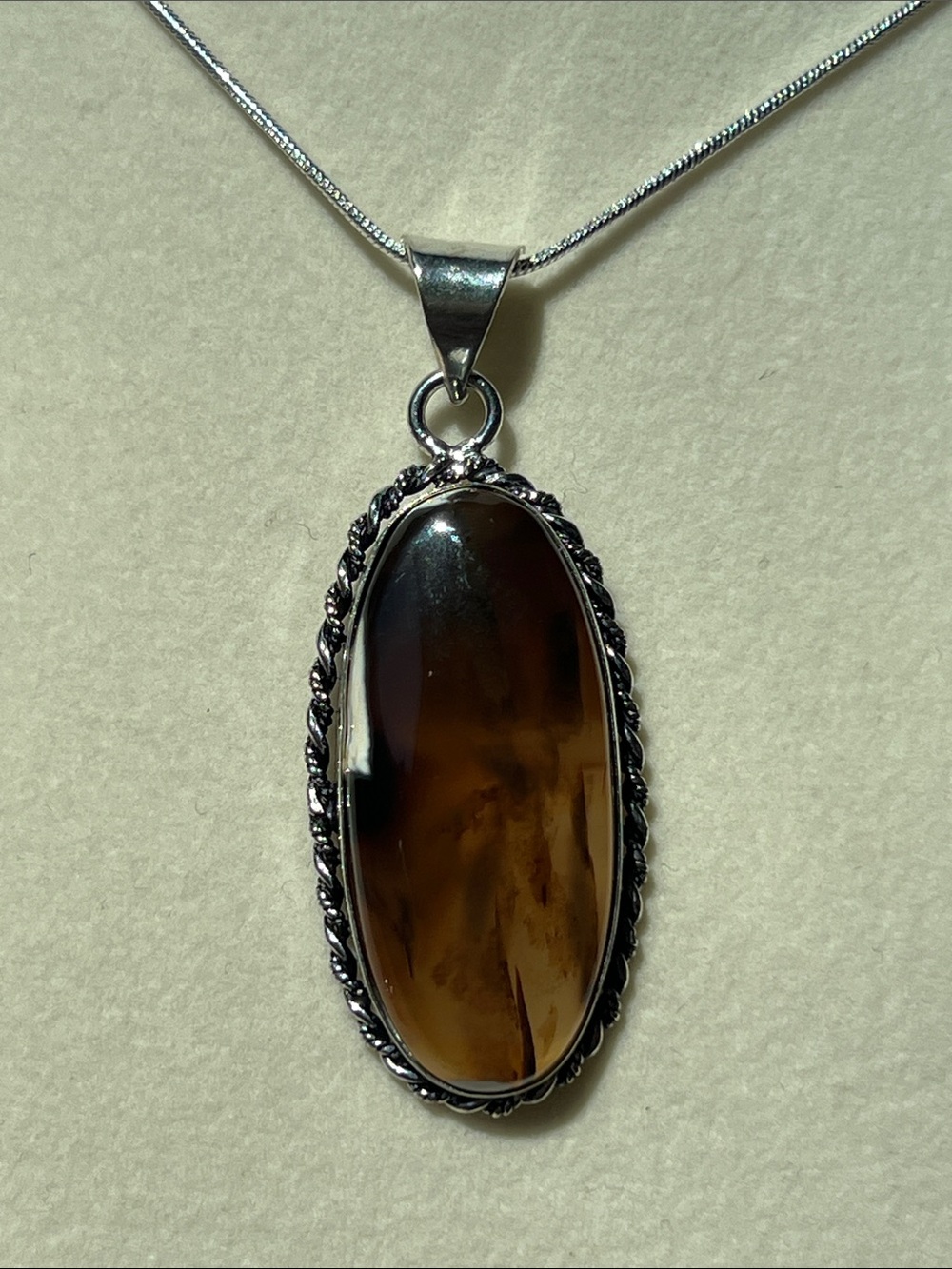 Brown Agate Pendant Necklace